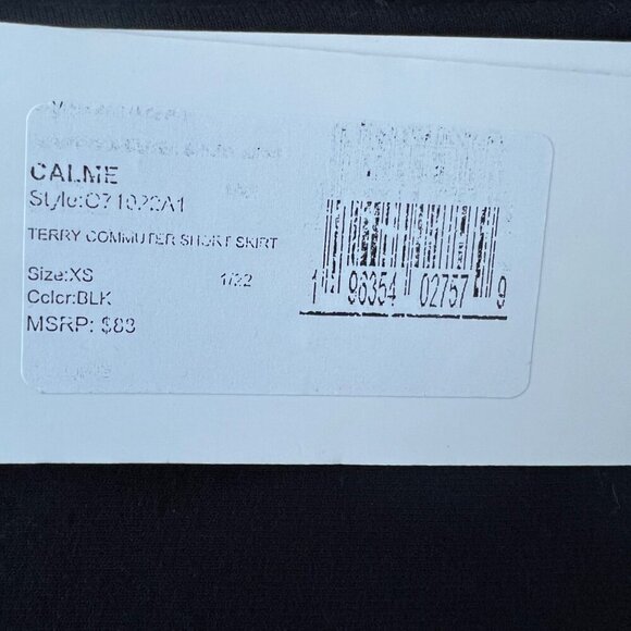 NWT Calme by Johnny Was Terry Commuter Short Skirt Athletic Black Pockets XS - Picture 8 of 8